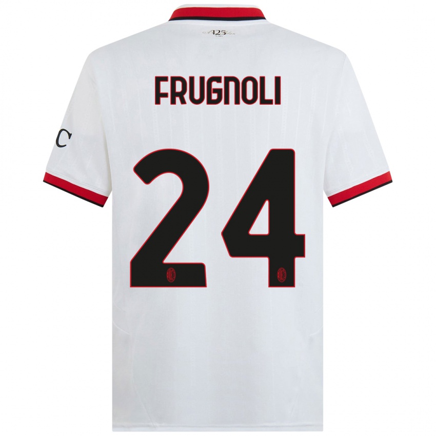 Dames Leonardo Frugnoli #24 Wit Zwart Rood Uitshirt Uittenue 2024/25 T-Shirt