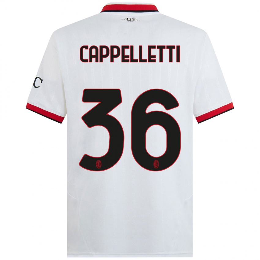 Dames Mattia Cappelletti #36 Wit Zwart Rood Uitshirt Uittenue 2024/25 T-Shirt