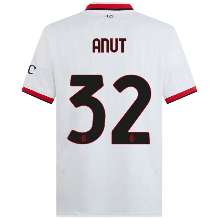 Dames Niccolo Anut #32 Wit Zwart Rood Uitshirt Uittenue 2024/25 T-Shirt