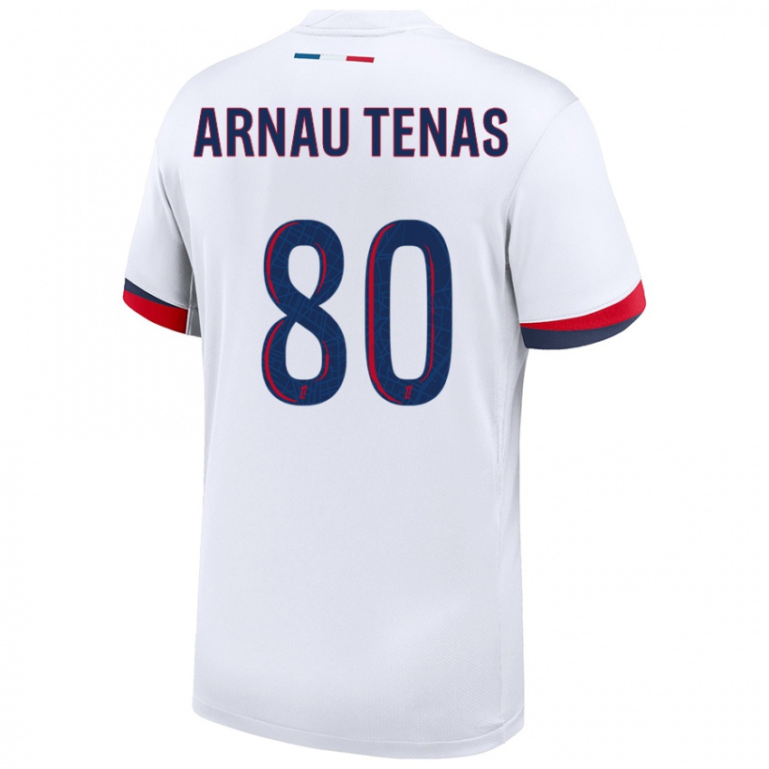 Dames Arnau Tenas #80 Wit Blauw Rood Uitshirt Uittenue 2024/25 T-Shirt