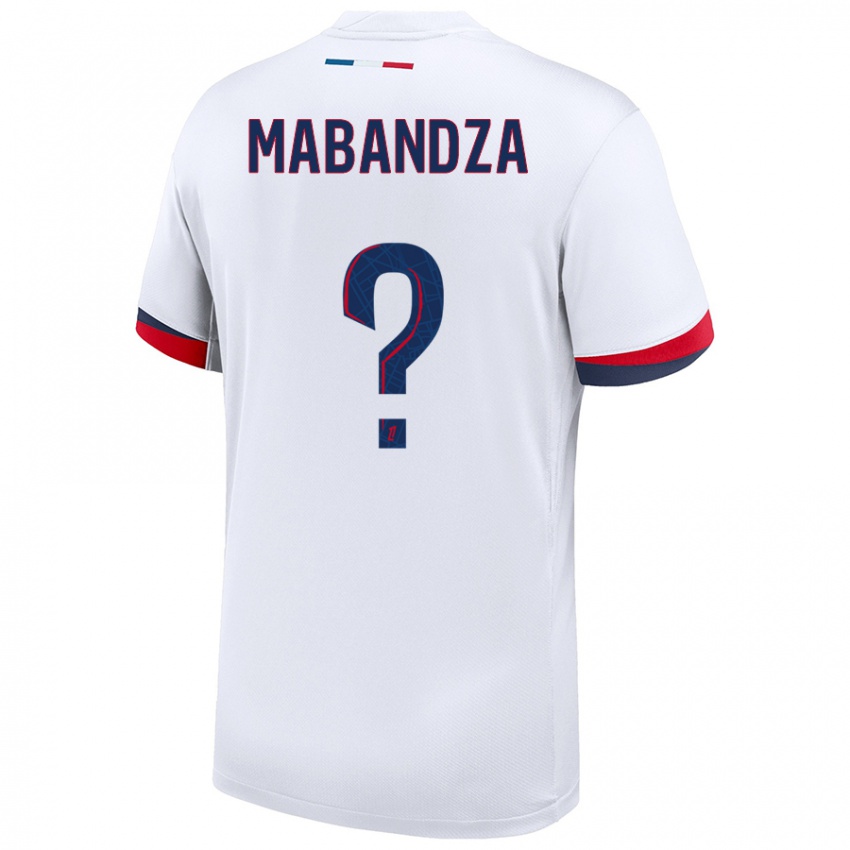 Dames Emeryc Mabandza Batantou #0 Wit Blauw Rood Uitshirt Uittenue 2024/25 T-Shirt