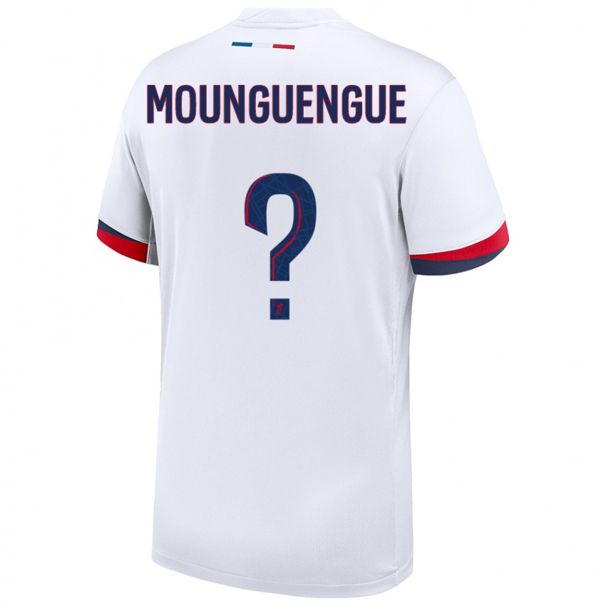 Dames Pierre Mounguengue #0 Wit Blauw Rood Uitshirt Uittenue 2024/25 T-Shirt