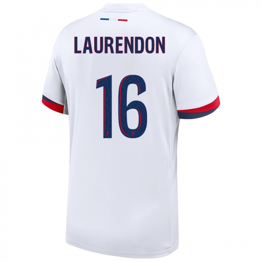 Dames Bilal Laurendon #16 Wit Blauw Rood Uitshirt Uittenue 2024/25 T-Shirt