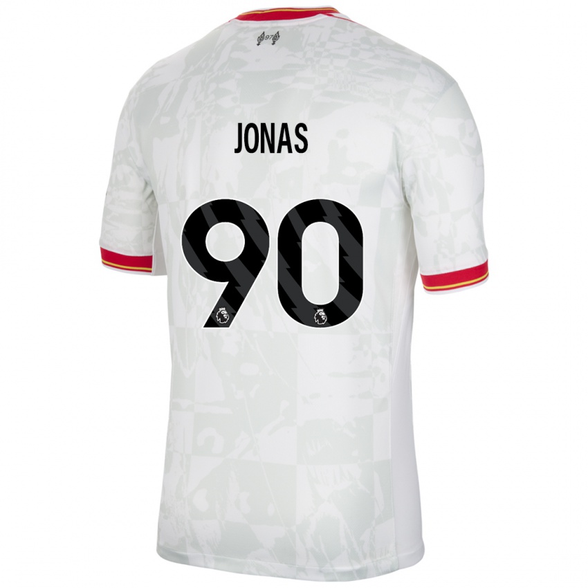 Dames Lee Jonas #90 Wit Rood Zwart Thuisshirt Derde Tenue 2024/25 T-Shirt