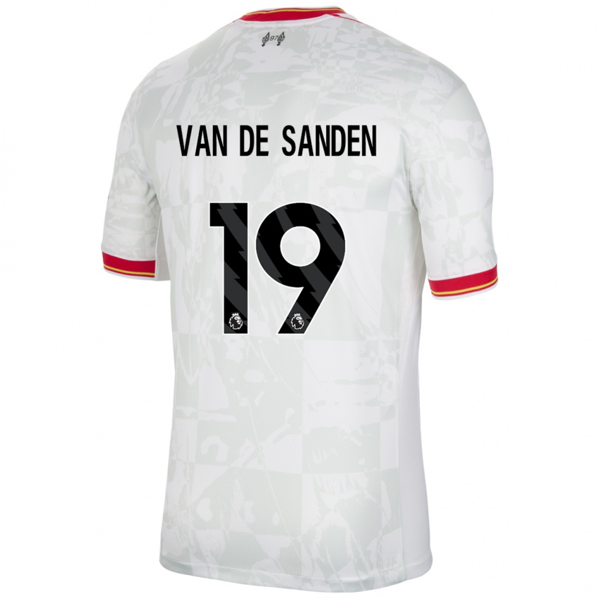 Dames Shanice Van De Sanden #19 Wit Rood Zwart Thuisshirt Derde Tenue 2024/25 T-Shirt