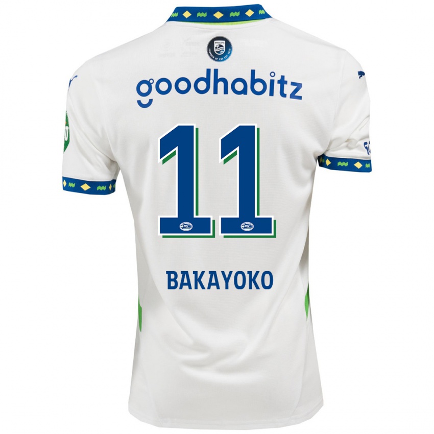 Dames Johan Bakayoko #11 Wit Donkerblauw Thuisshirt Derde Tenue 2024/25 T-Shirt