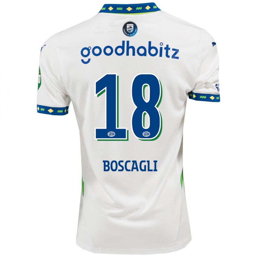 Dames Olivier Boscagli #18 Wit Donkerblauw Thuisshirt Derde Tenue 2024/25 T-Shirt