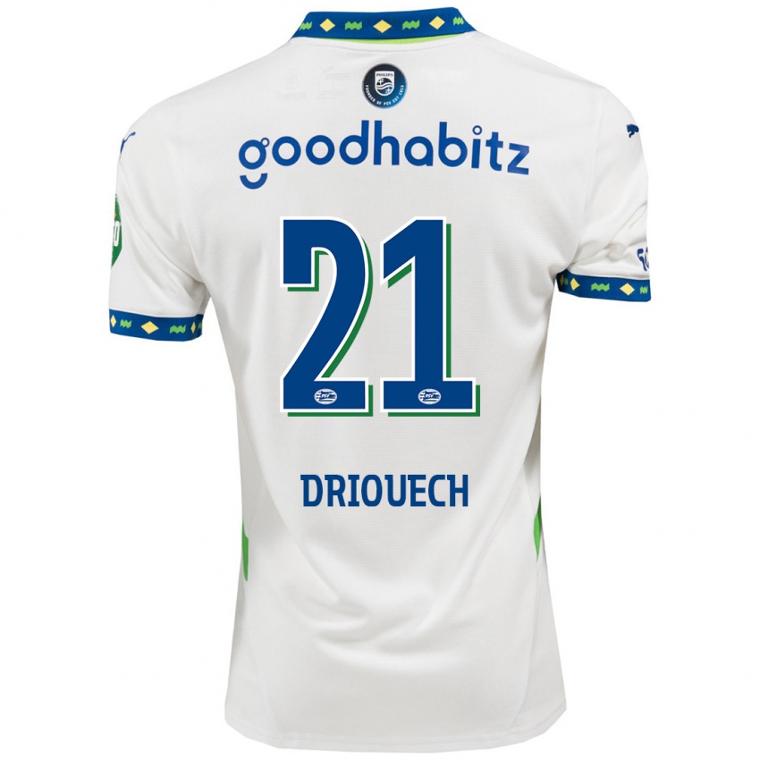 Dames Couhaib Driouech #21 Wit Donkerblauw Thuisshirt Derde Tenue 2024/25 T-Shirt