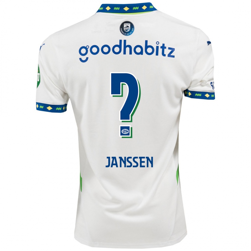 Dames Niek Janssen #0 Wit Donkerblauw Thuisshirt Derde Tenue 2024/25 T-Shirt