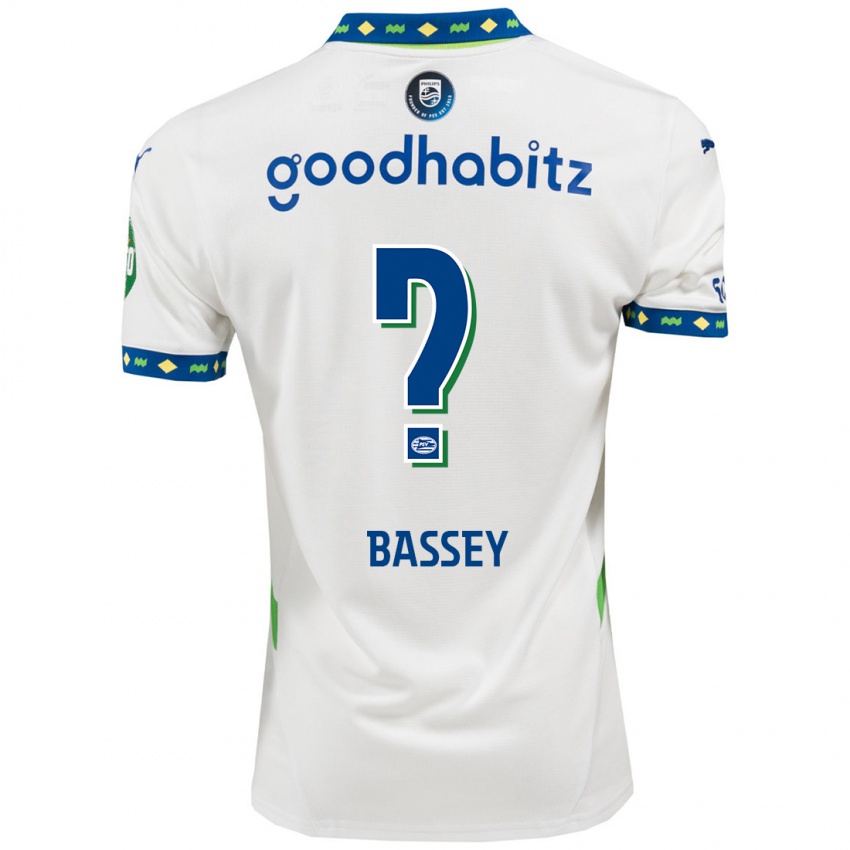 Dames Essien Bassey #0 Wit Donkerblauw Thuisshirt Derde Tenue 2024/25 T-Shirt