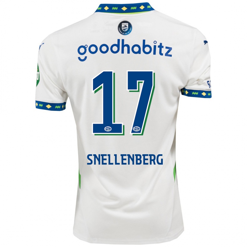 Dames Maxime Snellenberg #17 Wit Donkerblauw Thuisshirt Derde Tenue 2024/25 T-Shirt