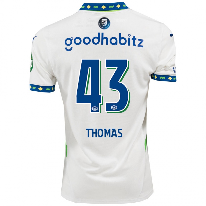 Dames Kealyn Thomas #43 Wit Donkerblauw Thuisshirt Derde Tenue 2024/25 T-Shirt