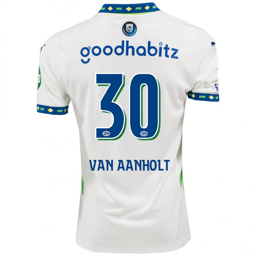 Dames Patrick Van Aanholt #30 Wit Donkerblauw Thuisshirt Derde Tenue 2024/25 T-Shirt