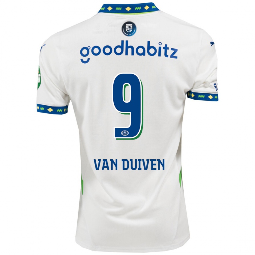 Dames Jason Van Duiven #9 Wit Donkerblauw Thuisshirt Derde Tenue 2024/25 T-Shirt