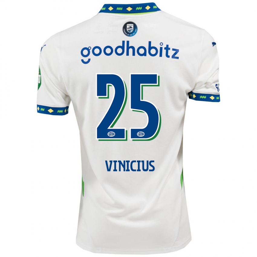 Dames Carlos Vinicius #25 Wit Donkerblauw Thuisshirt Derde Tenue 2024/25 T-Shirt