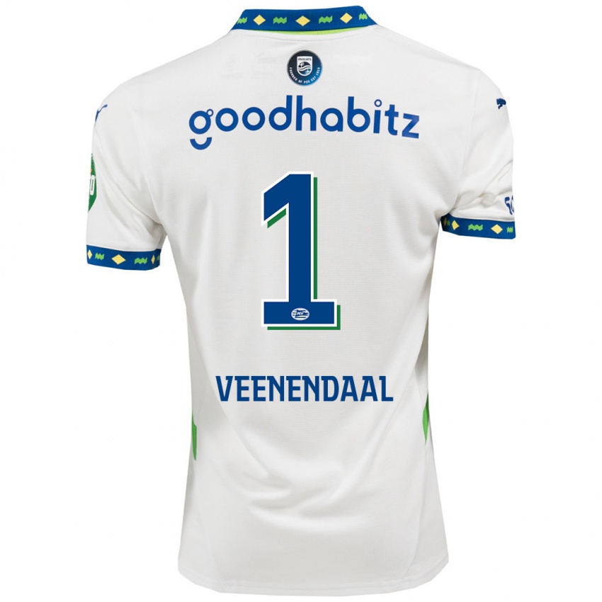 Dames Sari Van Veenendaal #1 Wit Donkerblauw Thuisshirt Derde Tenue 2024/25 T-Shirt