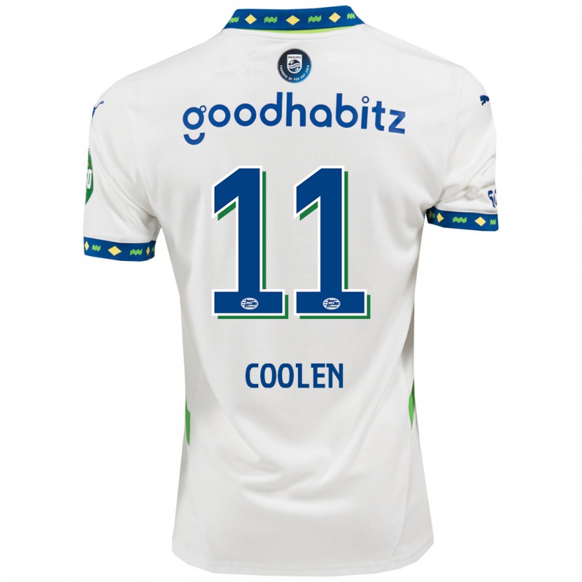 Dames Nadia Coolen #11 Wit Donkerblauw Thuisshirt Derde Tenue 2024/25 T-Shirt