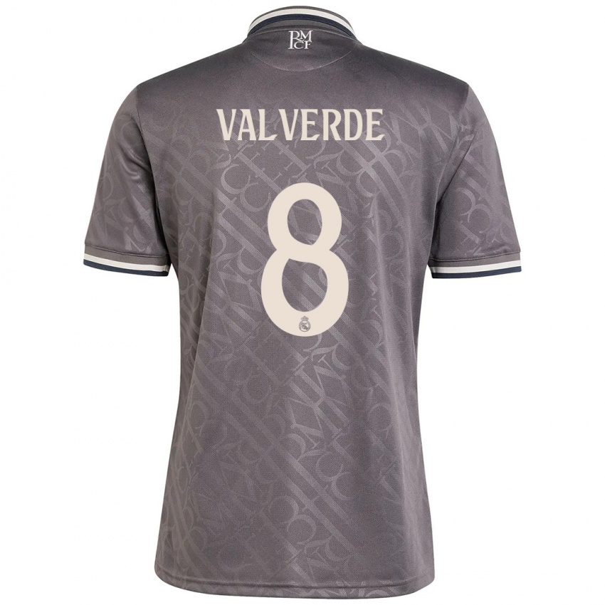 Dames Federico Valverde #8 Houtskool Thuisshirt Derde Tenue 2024/25 T-Shirt