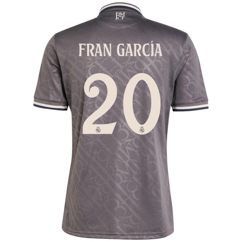 Dames Fran García #20 Houtskool Thuisshirt Derde Tenue 2024/25 T-Shirt