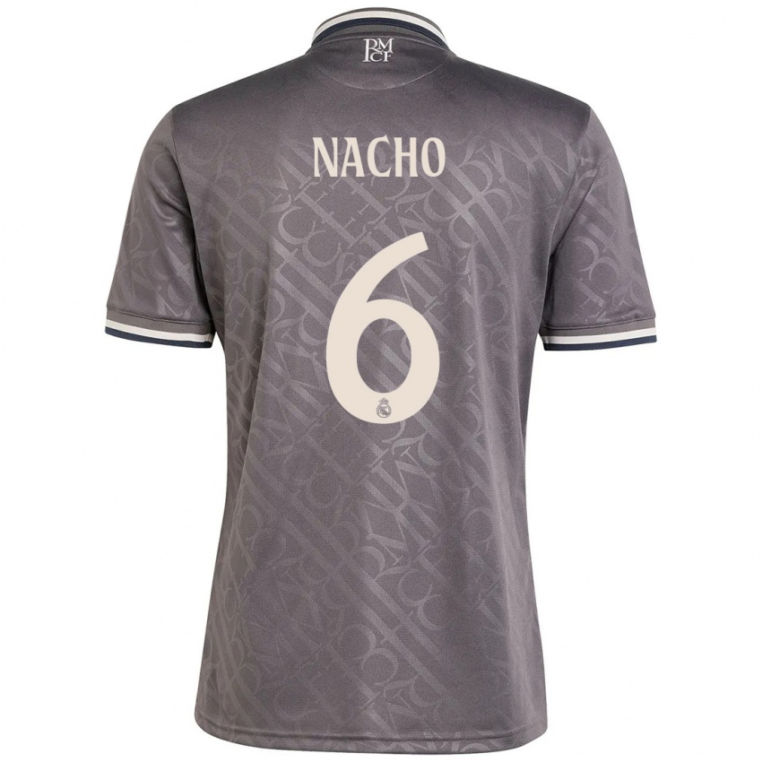 Dames Nacho Fernandez #6 Houtskool Thuisshirt Derde Tenue 2024/25 T-Shirt