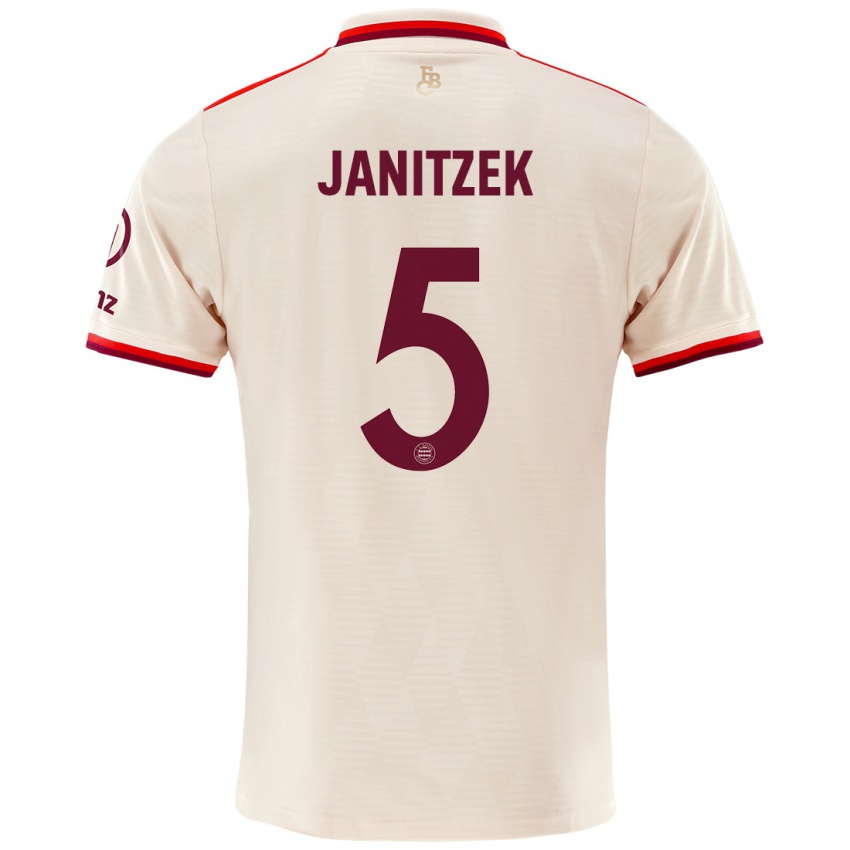 Dames Justin Janitzek #5 Linen Thuisshirt Derde Tenue 2024/25 T-Shirt