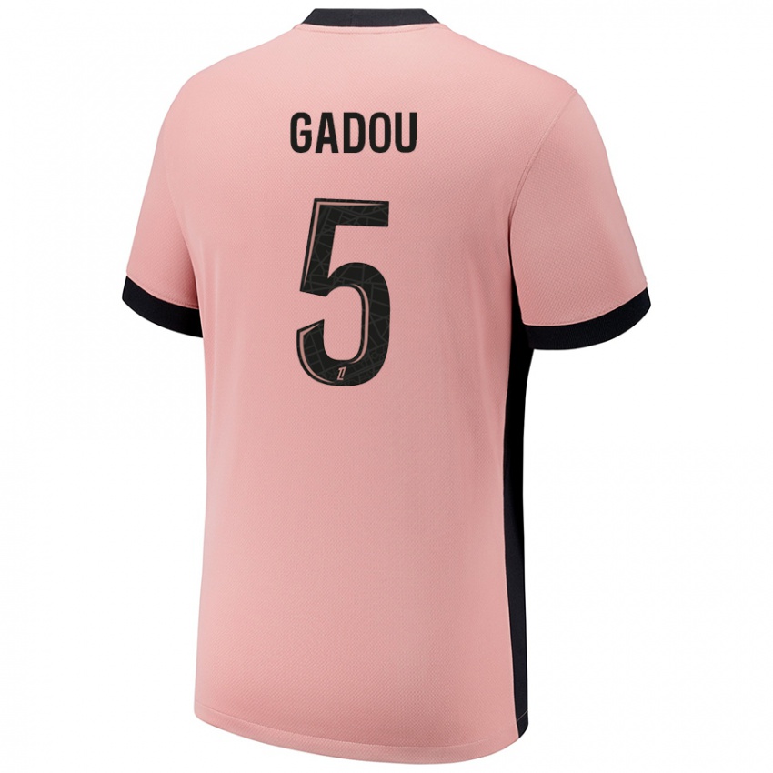 Dames Joane Gadou #5 Roestroze Thuisshirt Derde Tenue 2024/25 T-Shirt