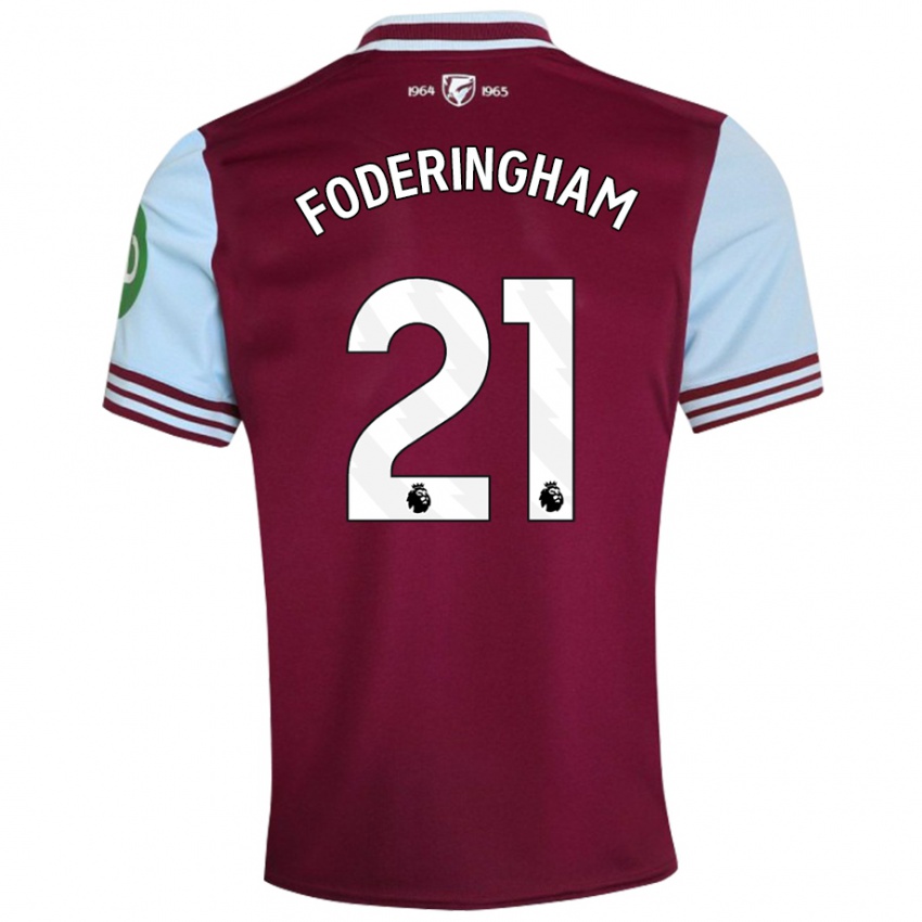 Kinderen Wes Foderingham #21 Donkerrood Thuisshirt Thuistenue 2024/25 T-Shirt