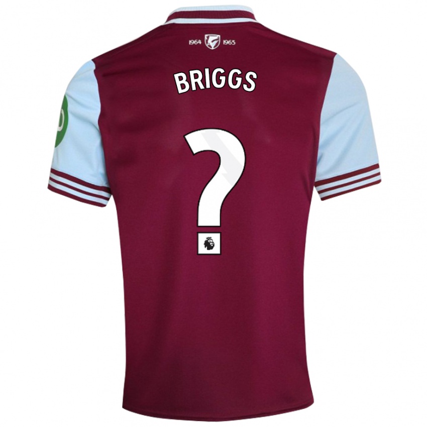 Kinderen Josh Briggs #0 Donkerrood Thuisshirt Thuistenue 2024/25 T-Shirt