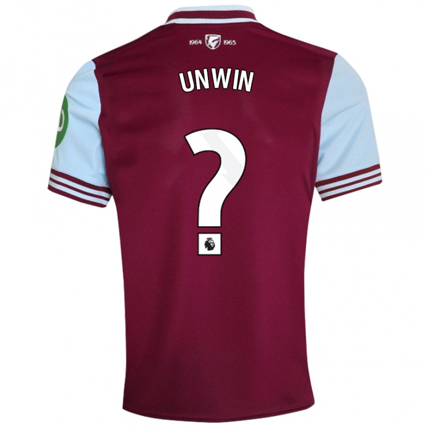 Kinderen Jonathan Unwin #0 Donkerrood Thuisshirt Thuistenue 2024/25 T-Shirt