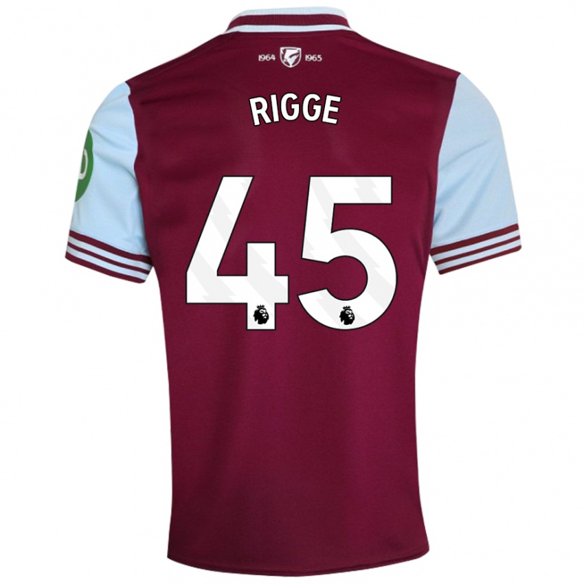 Kinderen Daniel Rigge #45 Donkerrood Thuisshirt Thuistenue 2024/25 T-Shirt