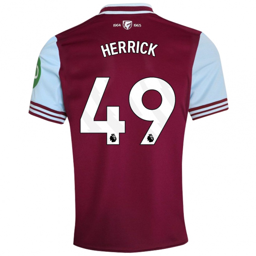 Kinderen Finlay Herrick #49 Donkerrood Thuisshirt Thuistenue 2024/25 T-Shirt