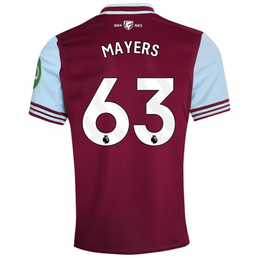 Kinderen Ezra Mayers #63 Donkerrood Thuisshirt Thuistenue 2024/25 T-Shirt