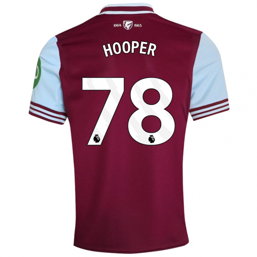 Kinderen Finley Hooper #78 Donkerrood Thuisshirt Thuistenue 2024/25 T-Shirt