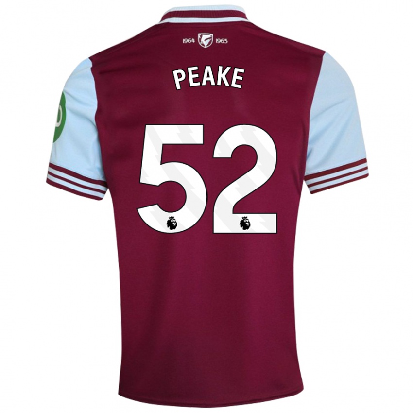 Kinderen Lennon Peake #52 Donkerrood Thuisshirt Thuistenue 2024/25 T-Shirt