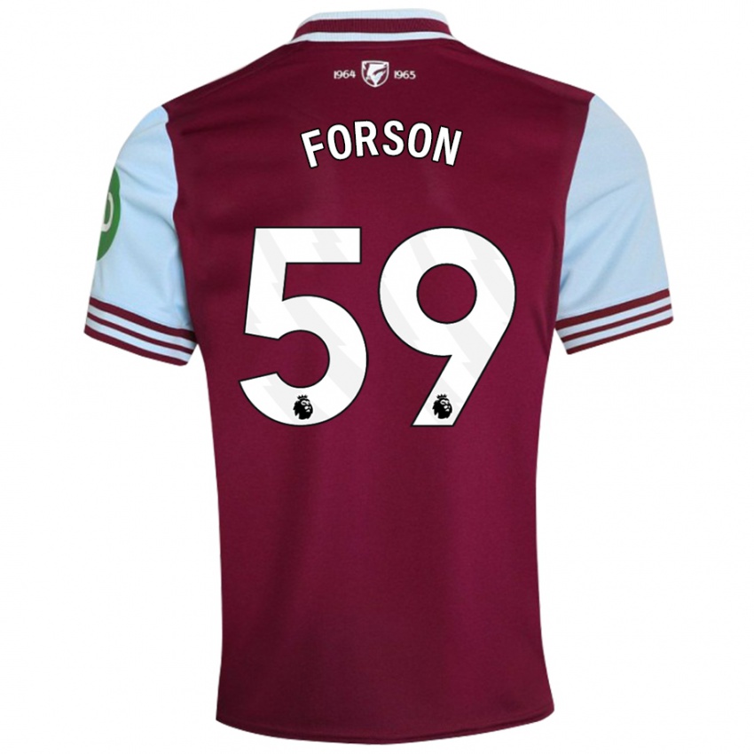 Kinderen Keenan Forson #59 Donkerrood Thuisshirt Thuistenue 2024/25 T-Shirt