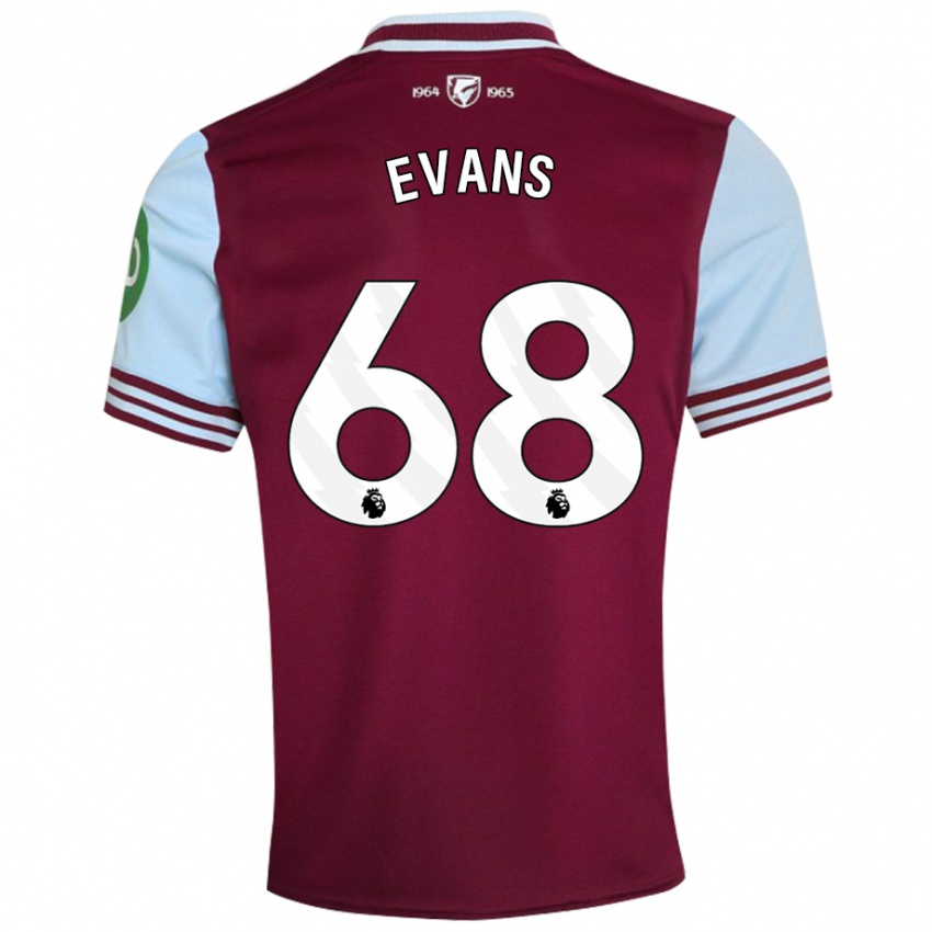 Kinderen Isaac Evans #68 Donkerrood Thuisshirt Thuistenue 2024/25 T-Shirt