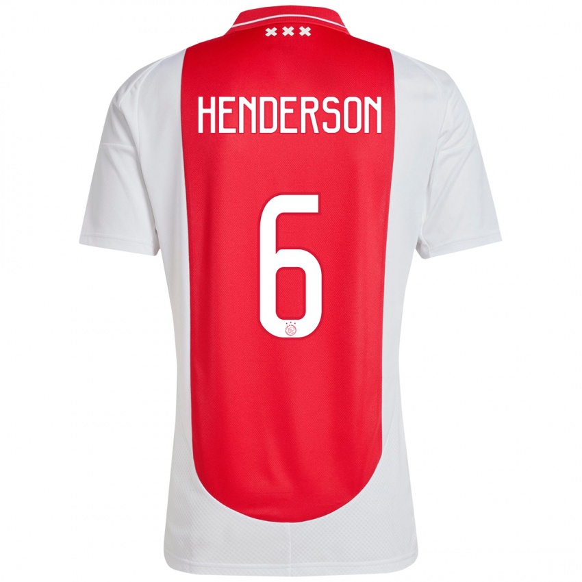 Kinderen Jordan Henderson #6 Rood Wit Thuisshirt Thuistenue 2024/25 T-Shirt