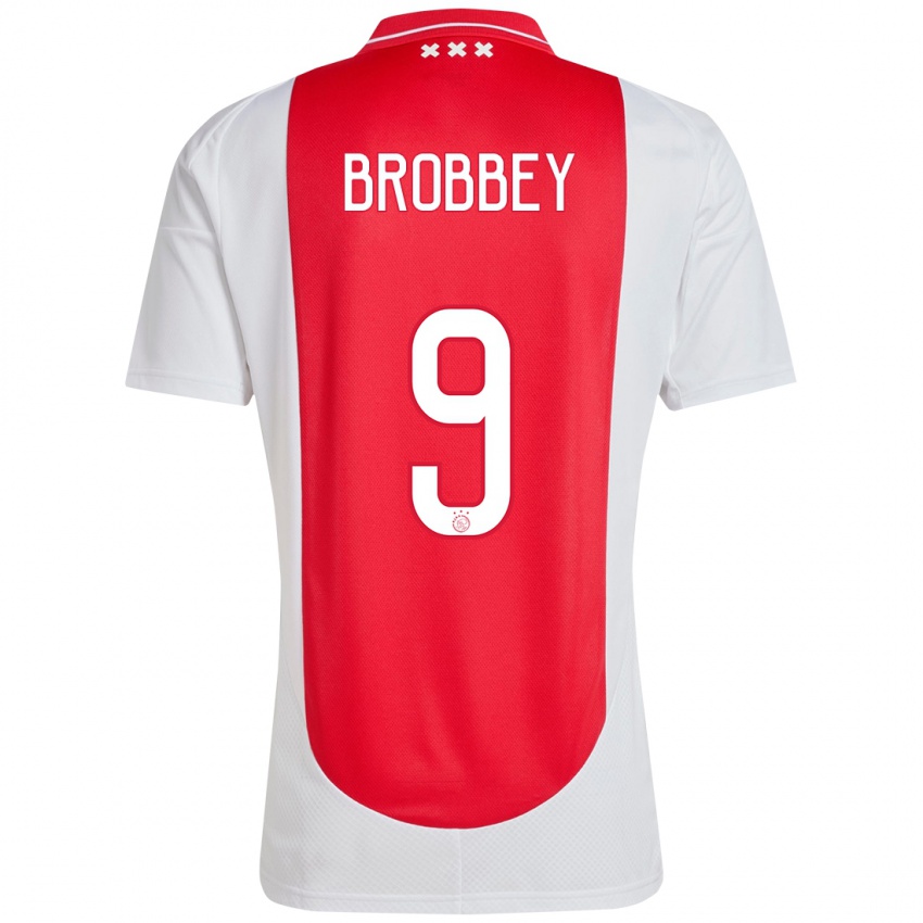 Kinderen Brian Brobbey #9 Rood Wit Thuisshirt Thuistenue 2024/25 T-Shirt