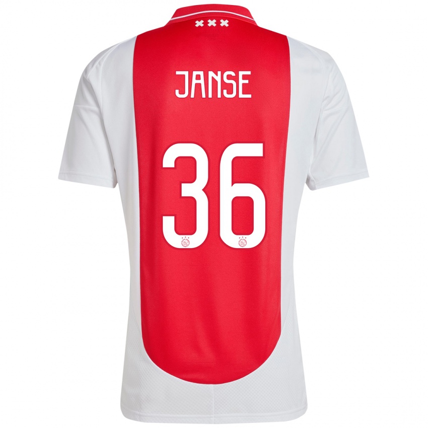 Kinderen Dies Janse #36 Rood Wit Thuisshirt Thuistenue 2024/25 T-Shirt