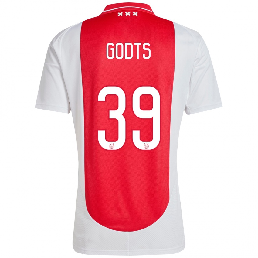 Kinderen Mika Godts #39 Rood Wit Thuisshirt Thuistenue 2024/25 T-Shirt