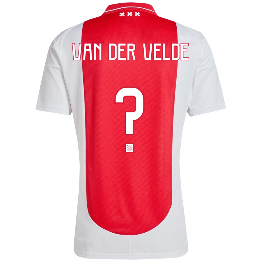 Kinderen Valentijn Van Der Velde #0 Rood Wit Thuisshirt Thuistenue 2024/25 T-Shirt