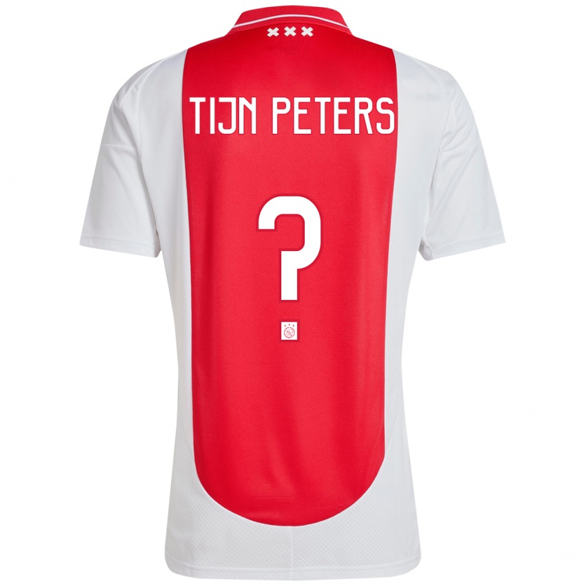 Kinderen Tijn Peters #0 Rood Wit Thuisshirt Thuistenue 2024/25 T-Shirt