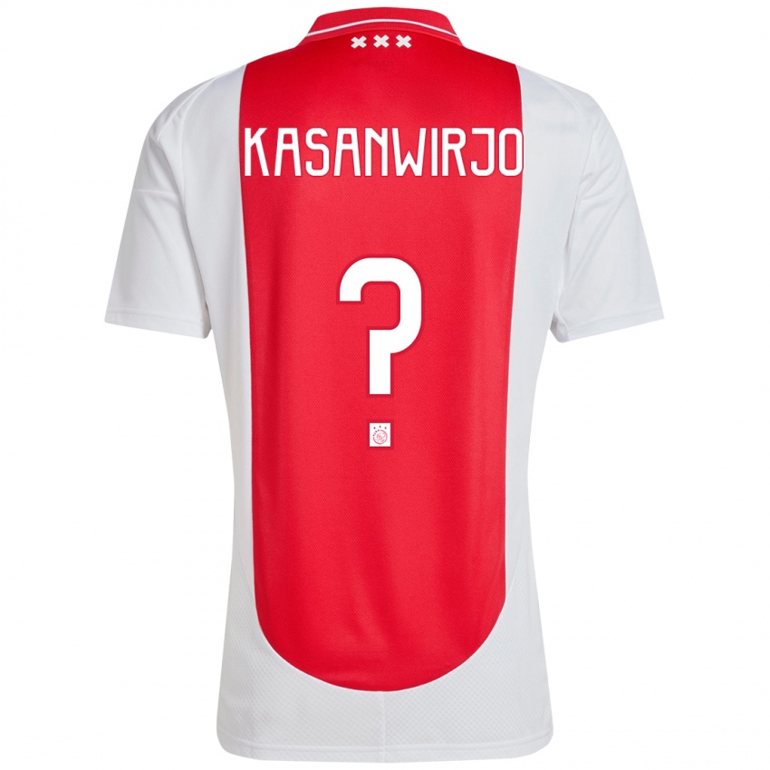 Kinderen Kennynho Kasanwirjo #0 Rood Wit Thuisshirt Thuistenue 2024/25 T-Shirt