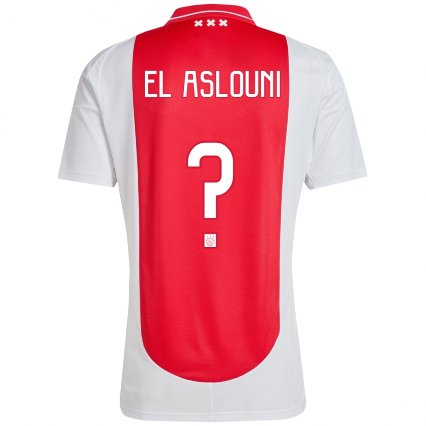 Kinderen Achraf El Aslouni #0 Rood Wit Thuisshirt Thuistenue 2024/25 T-Shirt