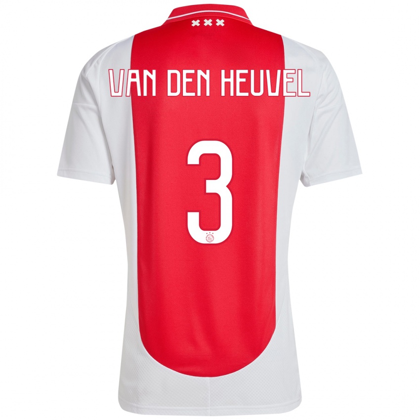 Kinderen Nino Van Den Heuvel #3 Rood Wit Thuisshirt Thuistenue 2024/25 T-Shirt