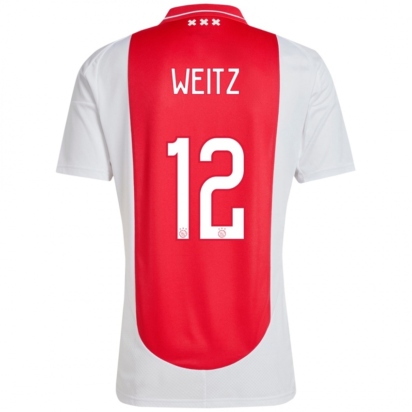 Kinderen Axel Weitz #12 Rood Wit Thuisshirt Thuistenue 2024/25 T-Shirt