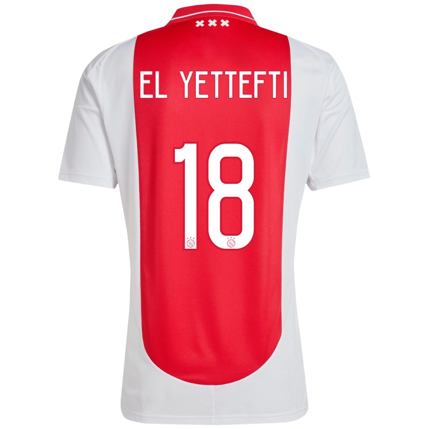 Kinderen Adil Amghar El Yettefti #18 Rood Wit Thuisshirt Thuistenue 2024/25 T-Shirt