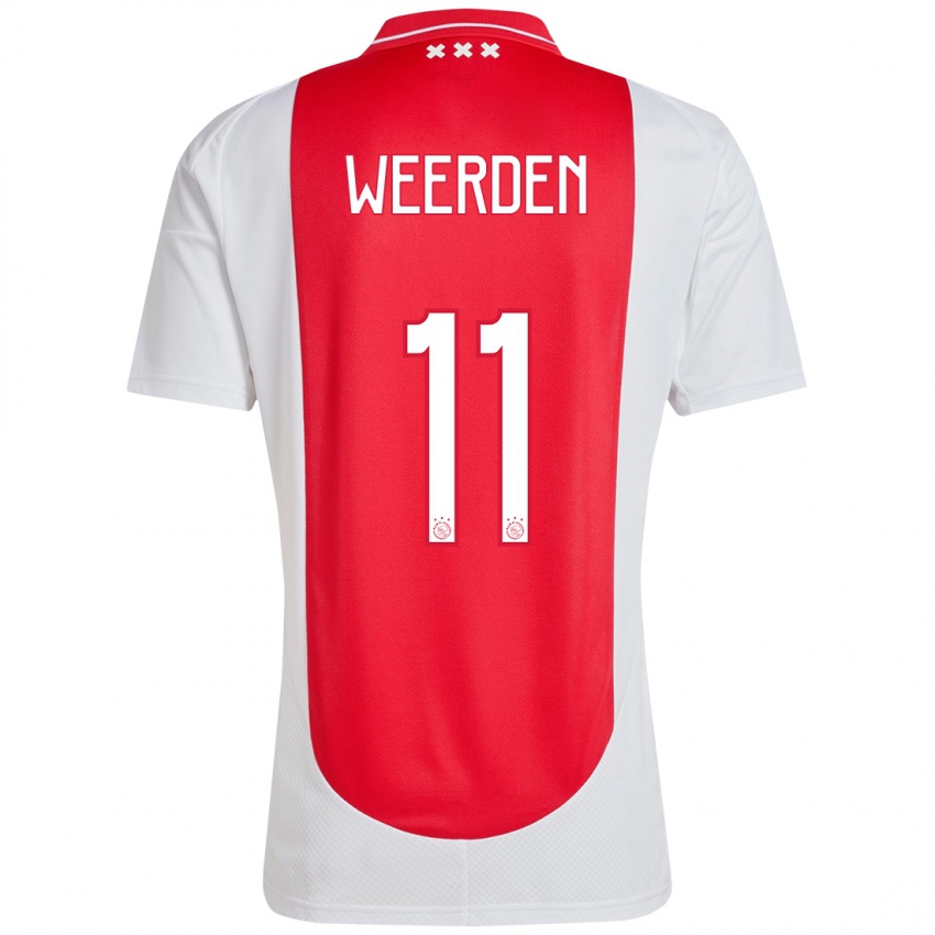 Kinderen Ashleigh Weerden #11 Rood Wit Thuisshirt Thuistenue 2024/25 T-Shirt