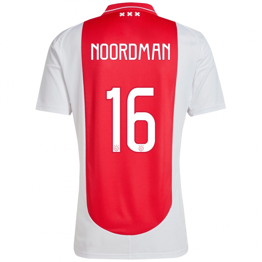 Kinderen Danique Noordman #16 Rood Wit Thuisshirt Thuistenue 2024/25 T-Shirt