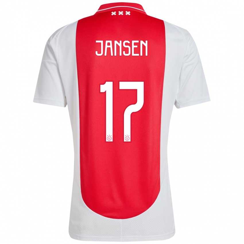 Kinderen Bente Jansen #17 Rood Wit Thuisshirt Thuistenue 2024/25 T-Shirt